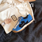 复古流浪小花德训鞋 女2026新款 网面透气运动休闲鞋 真皮 阿甘鞋 女