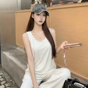 BM风春夏新品休闲宽松慵懒风打底吊带背心女通勤内搭遮肉无袖上衣