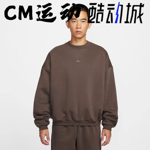 耐克男篮球宽松加绒圆领套头卫衣