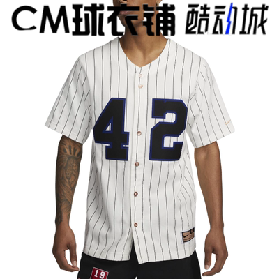 耐克男复古休闲棒球衬衫短袖T恤