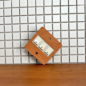 新款 樱桃木 复古老式 有条 按钮墙壁开关 实木创意插座面板86型