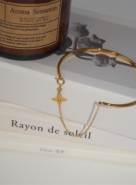 冷淡风不褪色四叶草光面细手镯