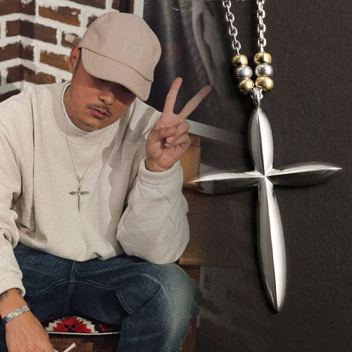 925纯银十字链手工十字架