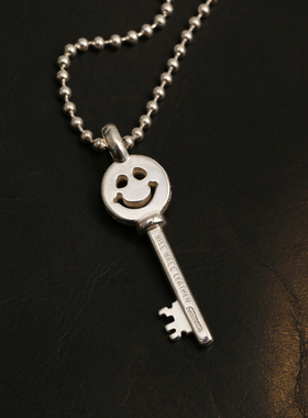 三沐 BWL殿堂级手工银饰笑脸钥匙吊坠项链纯银925情侣潮男女款
