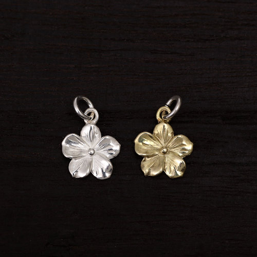 FA925纯银手工樱花吊坠