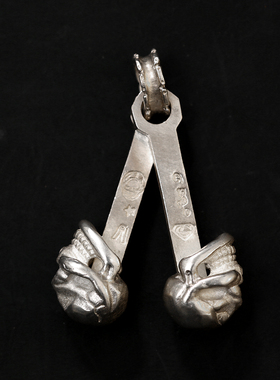 三沐饰家高山隆 活塞 空眼骷髅925纯银吊坠 机车挂饰情侣项链吊坠