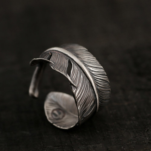 高桥吾郎纯银戒指潮流情侣印第安