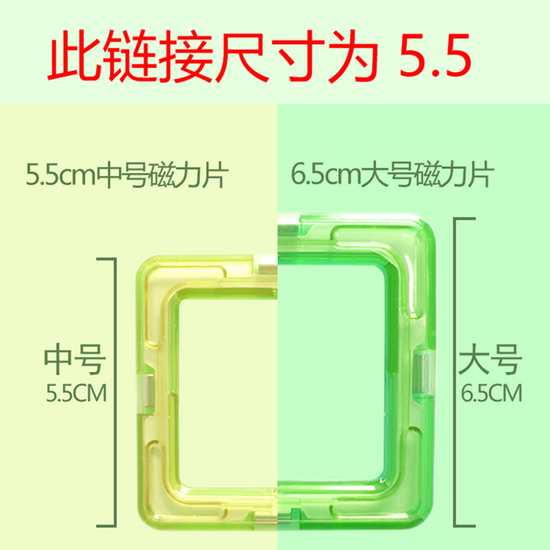 纯磁力片散片中号5.5cm 儿磁力片/磁性棒/磁性