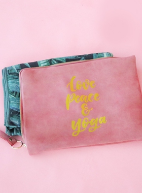 SIGEDN薄款可折叠旅行瑜伽垫收纳包瑜伽铺巾便携轻便绒麂皮手提袋