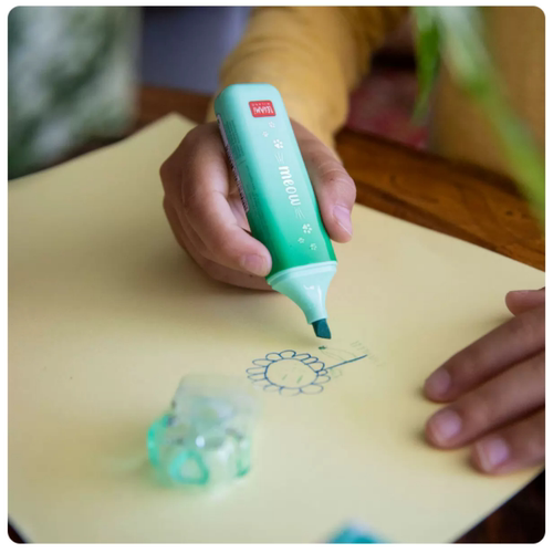 意大利legami猫爪荧光笔斜头标记笔记号笔划重点双头速干多色学生