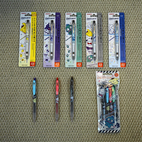 日本斑马26年LOFT限定三丽鸥sarasa中性笔水笔自动铅笔0.5彩色笔