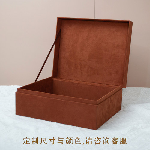 翻盖伴手礼盒定制麂皮绒礼品盒