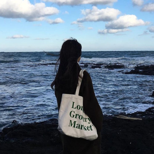 韩国ins文艺帆布包大包单肩