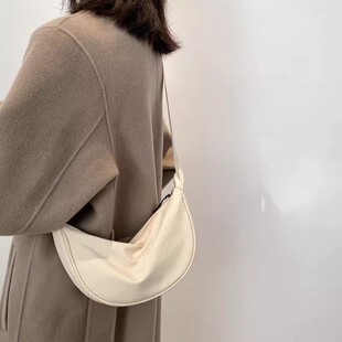包包女斜挎包单肩包帆布大容量洋气韩版 百搭 潮饺子包时尚 2026新款