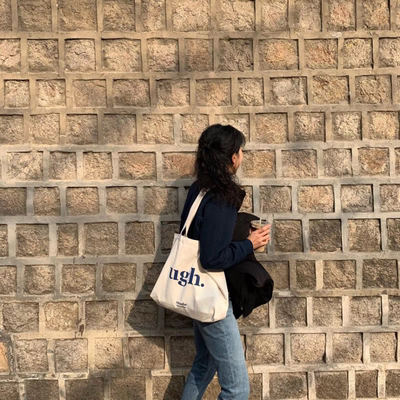 韩国帆布包学生纯色文艺