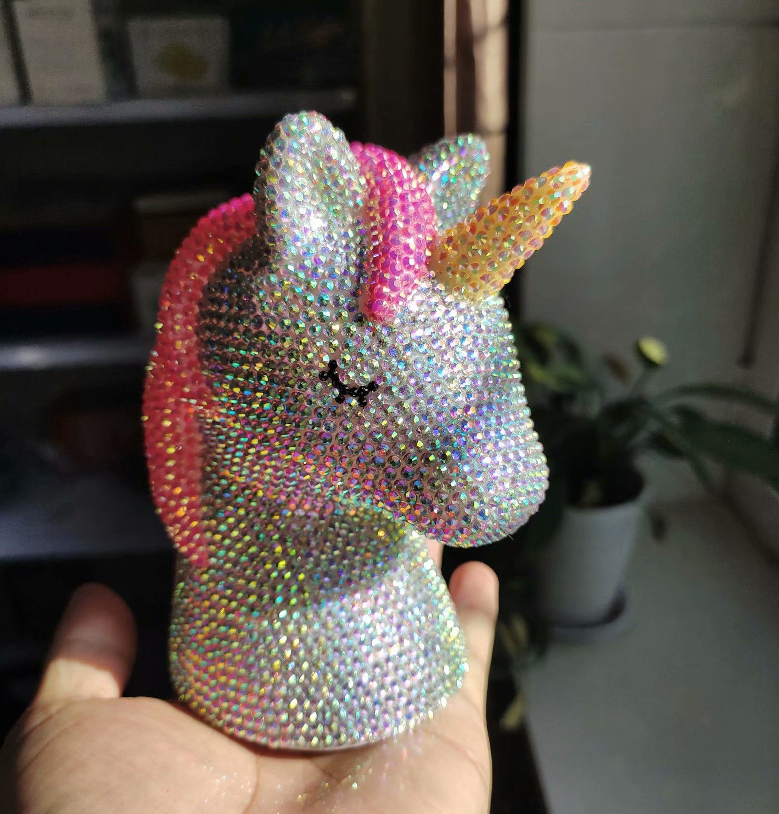 手工DIY贴钻卡通独角兽小夜灯