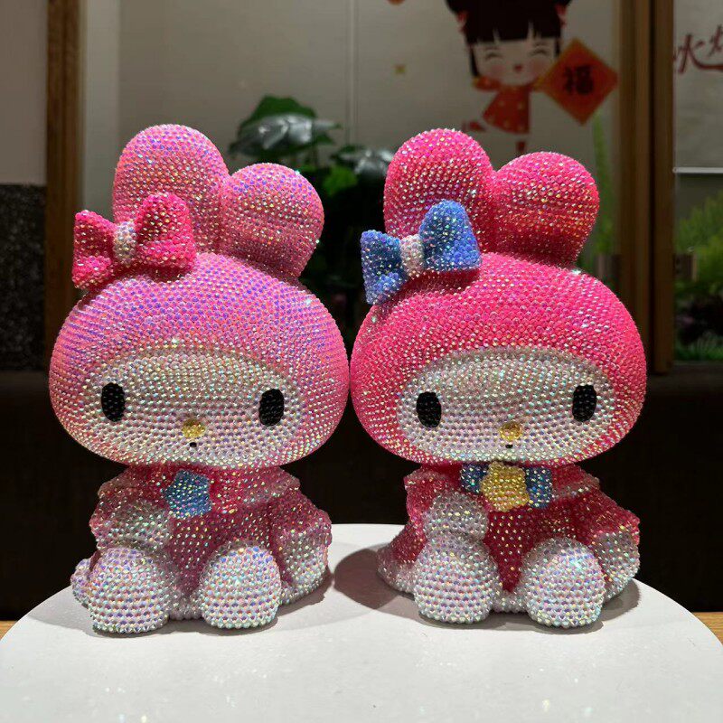 贴钻麦乐迪动漫少女海蒂兔粘钻存钱罐家居摆设生日礼品美乐蒂礼物