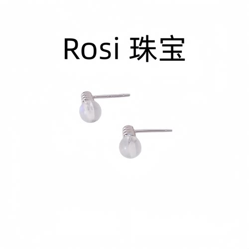 Rosi 珠宝999小灯泡耳钉幻彩月光石创意造型小众趣味耳饰养耳洞