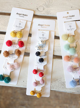 韩国可爱毛球发圈宝宝皮筋发量少不伤发儿童橡皮筋发饰女婴儿发绳