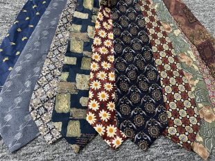 古着vintag巴洛克油画真丝男女复古怀旧日本花纹领带118