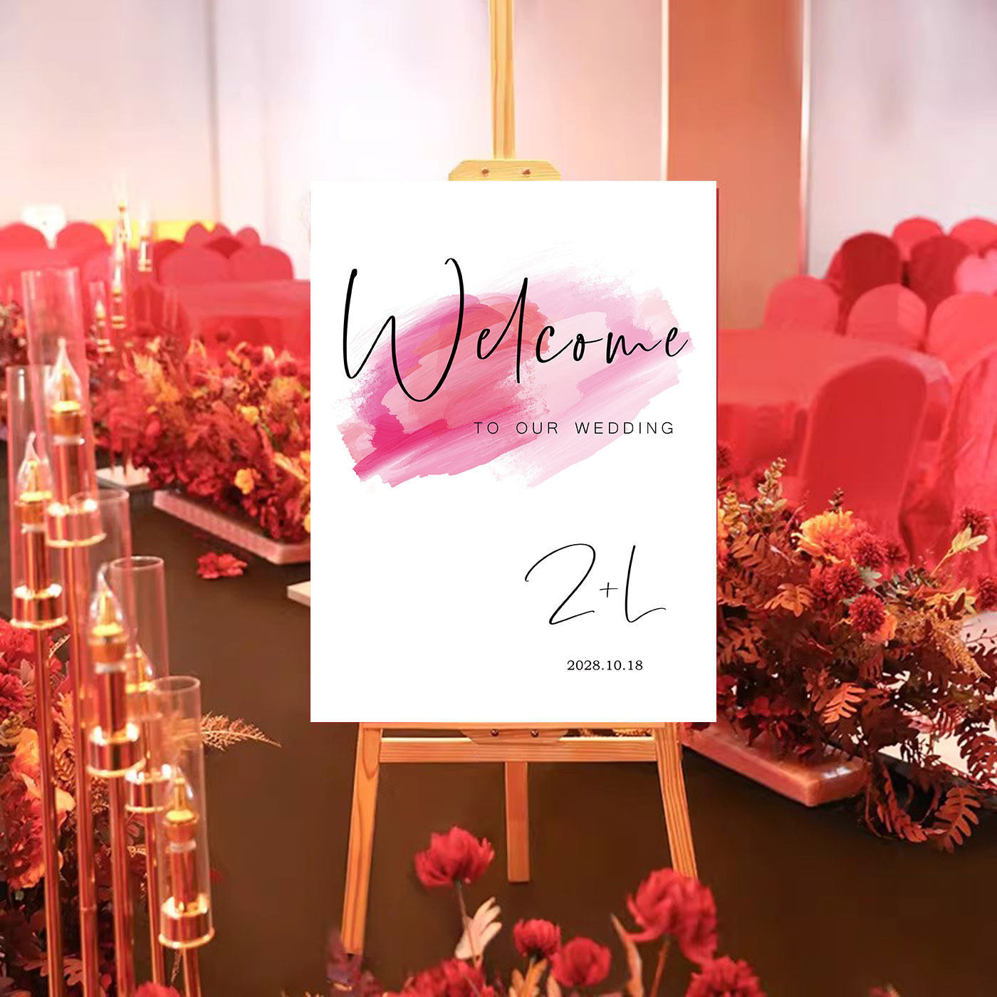 迎宾海报结婚迎宾牌子婚礼迎宾牌订婚宴答谢宴立牌指引牌kt板定制,商业/办公家具,X展架/易拉宝,淘宝优惠券,粉丝福利购,淘宝优惠卷