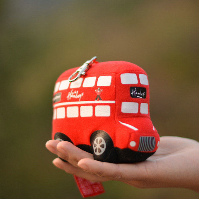 公交车双层巴士冰箱贴小挂件毛绒玩具公仔玩偶 double-decker bus