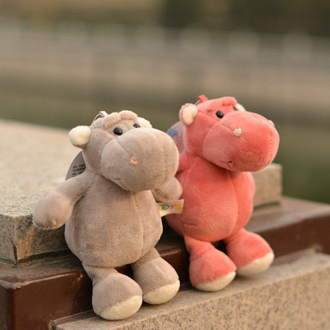 河马冰箱贴 hippo 情侣河马 后背带磁铁 毛绒玩具公仔玩偶 礼物