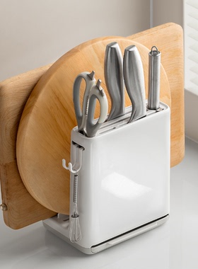 刀架置物架菜板架刀具收纳一体厨房砧板架放置案板台面壁挂式刀座