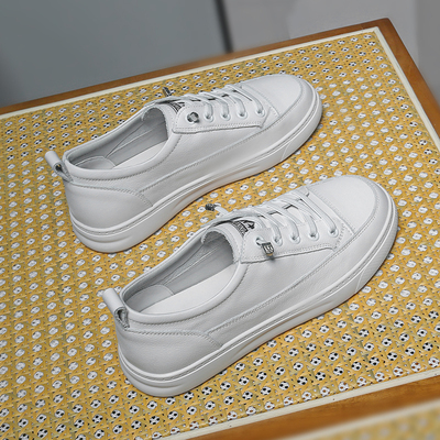 头层牛皮小白鞋软底休闲板鞋