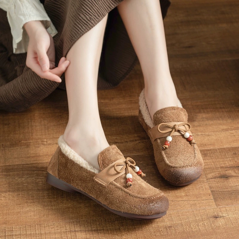 复古真皮勃肯鞋女秋冬新款