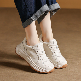 百搭阿甘鞋 厚底百搭老爹鞋 女2025秋冬新款 头层牛皮复古运动休闲鞋