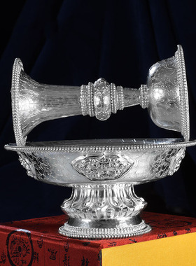 八吉祥雕花护法杯纯银供杯