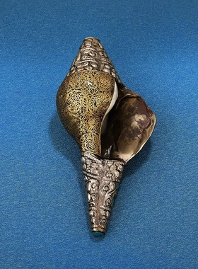 尼泊尔手工掐丝海螺纯铜