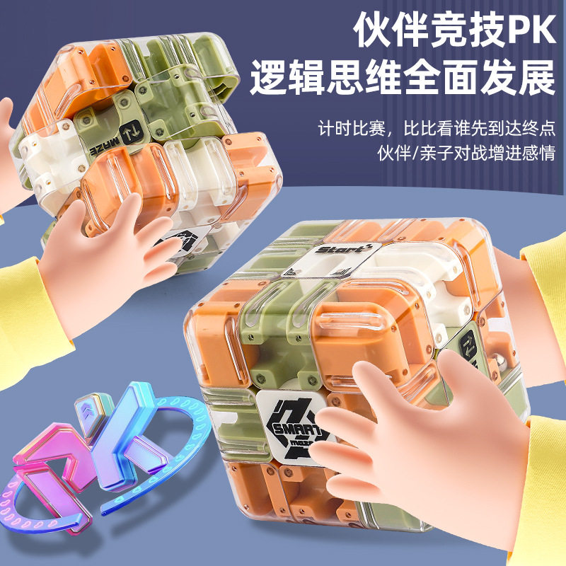跨境滚珠迷宫益智魔方三阶对战PK