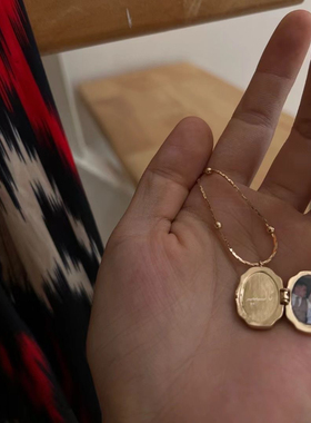 蝴蝶贝壳相册相框项链复古热卖新品开合项链定制照片名字纪念日