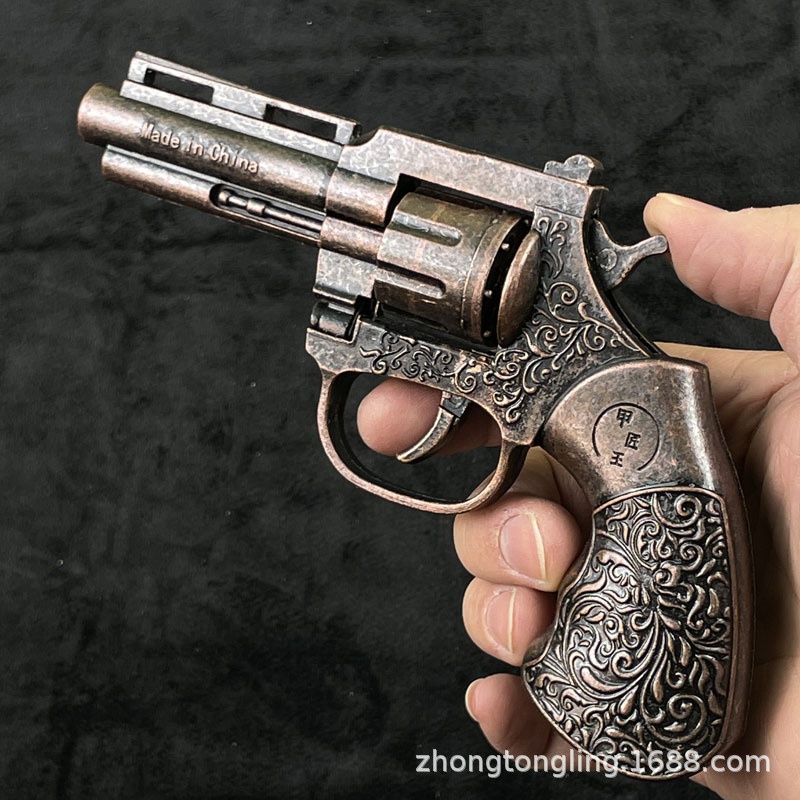 甲匠王左轮砸炮枪纸炮枪全金属合金手枪模型玩具炮子枪收藏复古