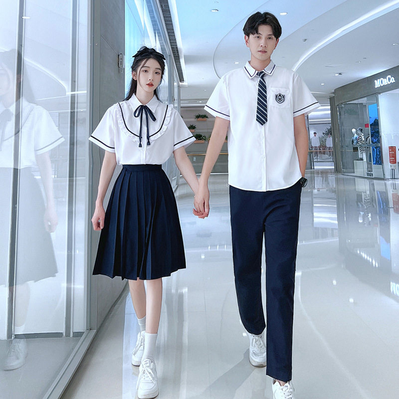 夏季毕业照班服套装初高中小学生英伦学院风JK制服朗诵合唱演出服