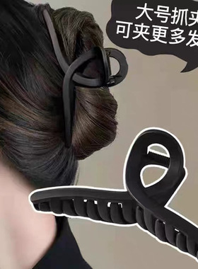【3个装】抓夹高端黑色磨砂亚克力气质复古发夹后脑勺头发夹子