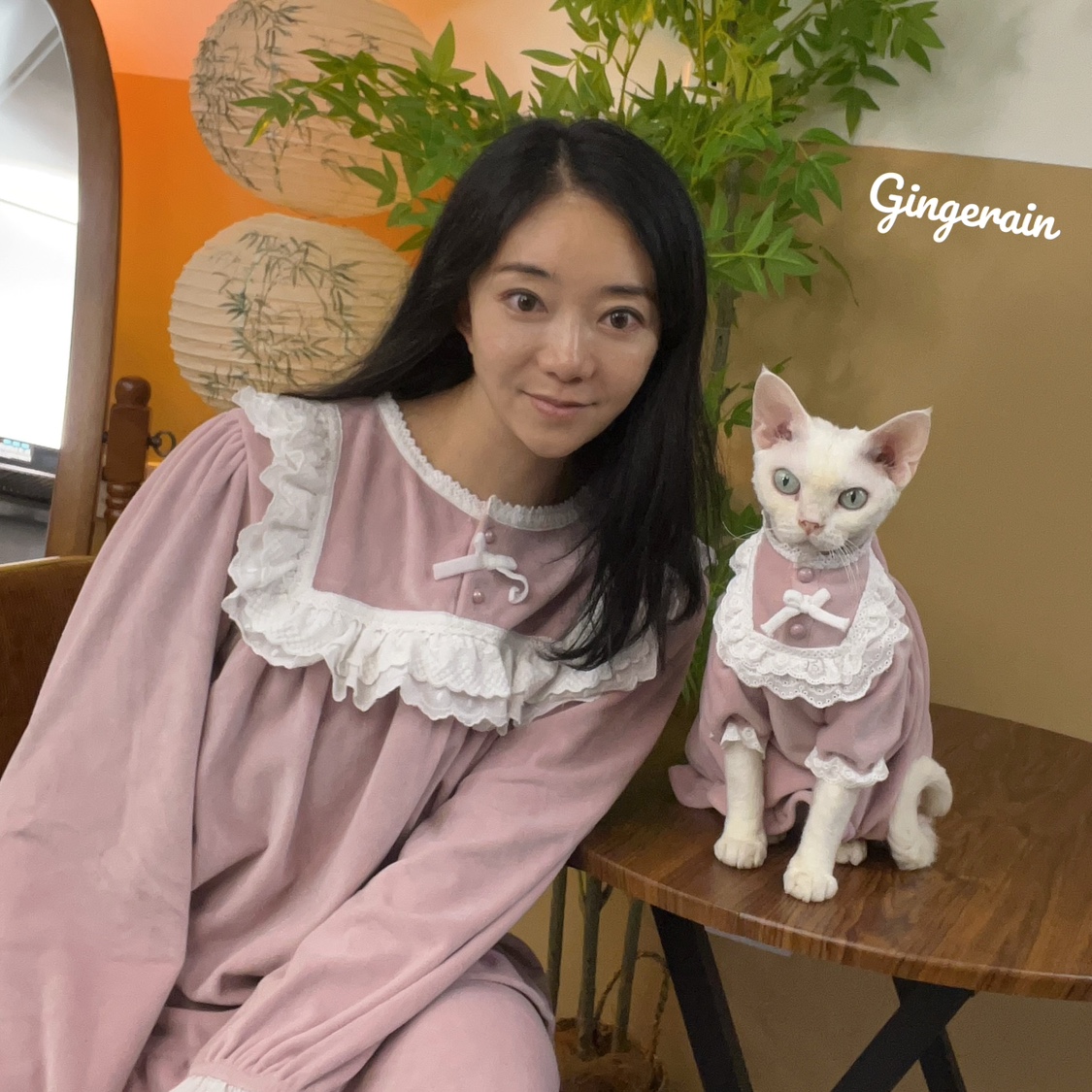 猫咪亲子装家居服GINGERAIN