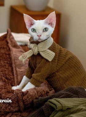GINGERAIN 美拉德穿搭宠物衣服无毛猫德文猫卫衣套装韩剧日系保暖