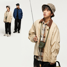UHUZZ 22AW猎装夹克日系复古翻领工装 夹克多口袋廓形宽松外套男