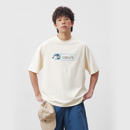 UHUZZ猫咪共和印花短袖休闲索罗娜凉感防晒宽松男女圆领T恤情侣