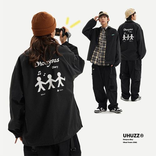 UHUZZ快乐晚会宽松教练夹克外套