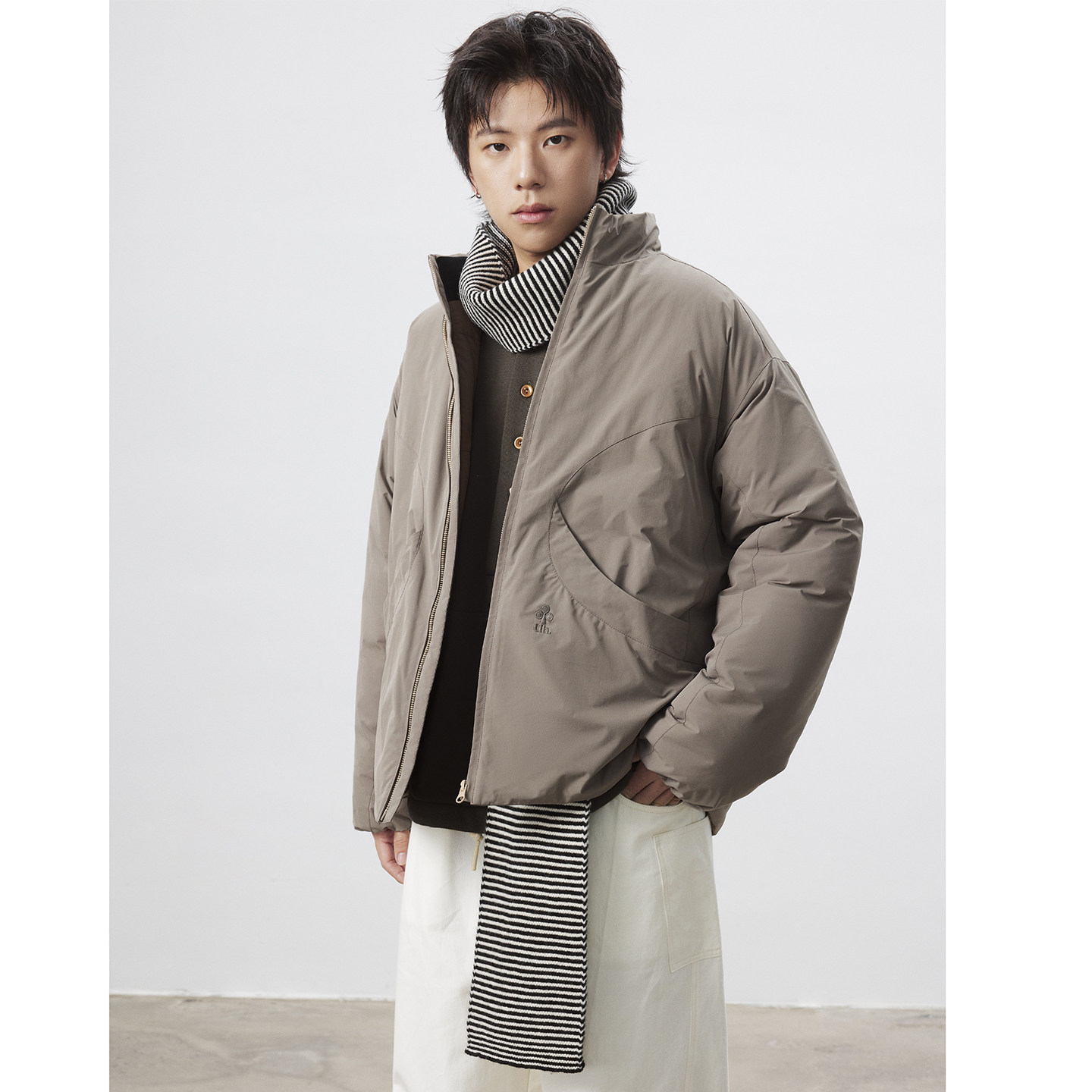 UHUZZ 25AW环流拨片棉服立领夹克宽松廓形休闲保暖外套男女棉衣冬