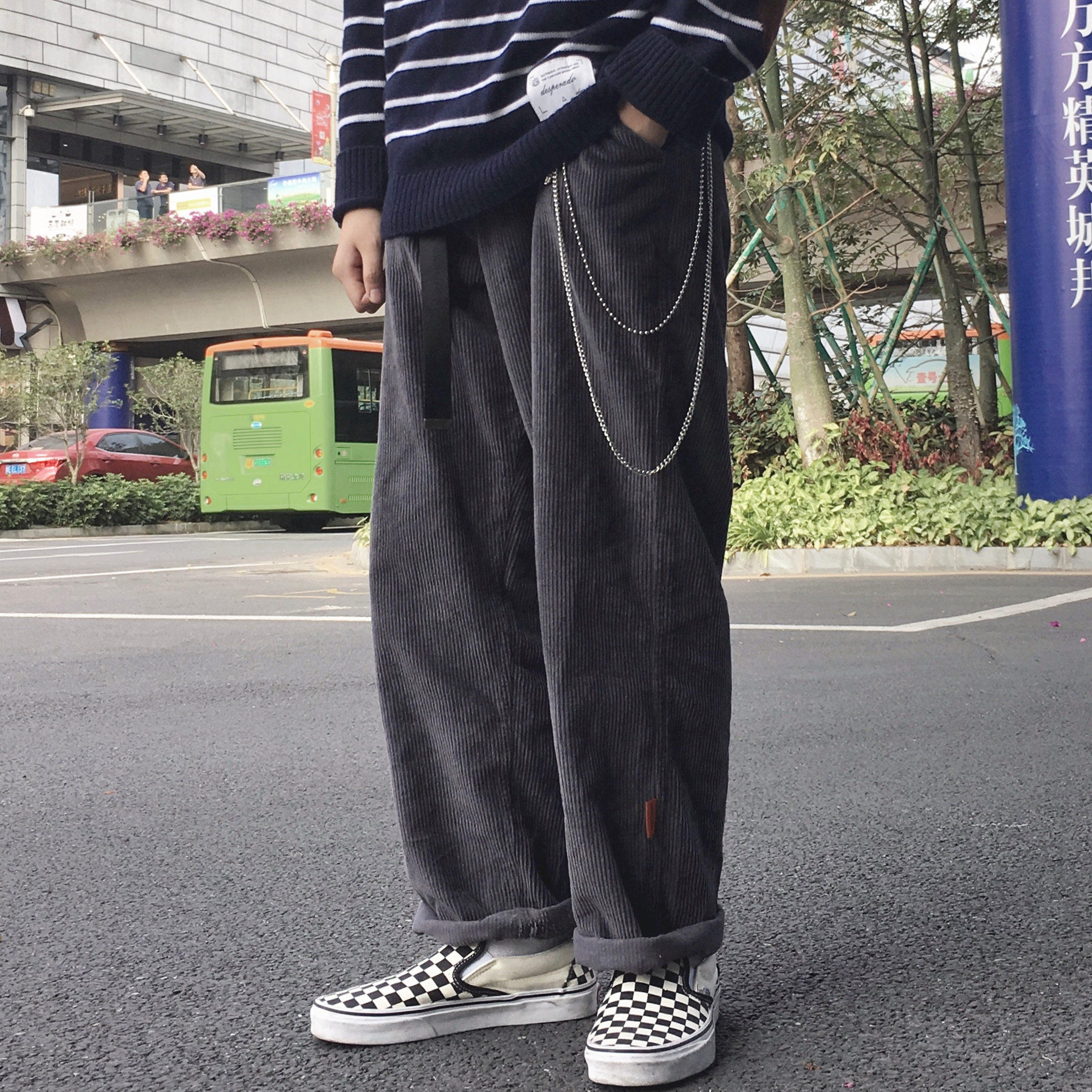 UHUZZ corduroy trousers trousers Retro Easy Casual pants Wide leg pants Chaopai Overalls men and women loversin the Men's clothing, Casual pants  category - from Buy2taobao.com to provide professional Taobao agent buy service