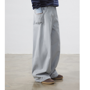 日系复古宽松直筒阔腿休闲长裤 裤 男女 25AW苹果核弯刀工装 UHUZZ