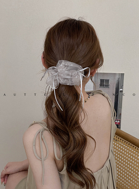 FUNCOCO｜高级感微光纱~韩国东大门蝴蝶结小肠发圈气质扎马尾头绳