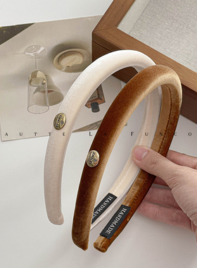 法式复古发箍女高级感洋气时尚黑色发卡发捆头箍短发发饰2024新款