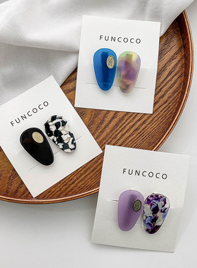 网红气质复古油画小发夹刘海夹前额碎发卡子2024年新款网红发饰