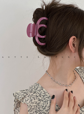 黑色鲨鱼夹女高级感发夹头发量多大号发抓后脑勺盘发夹子头饰抓夹